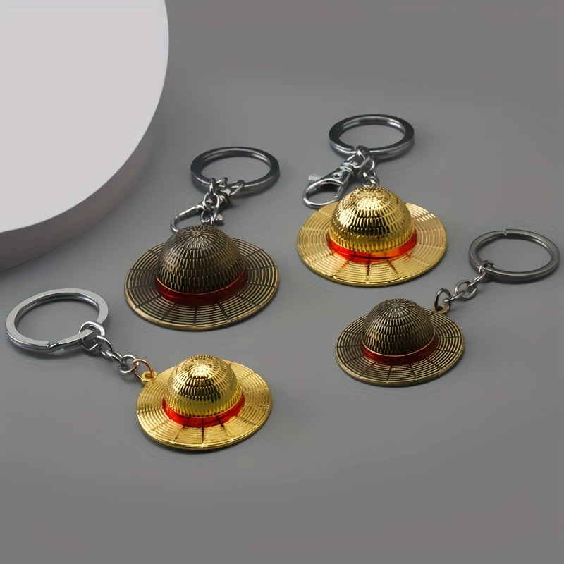 Anime Keychain Cosplay Unisex Keyrings Straw Hat Pendant Alloy Key Chains
