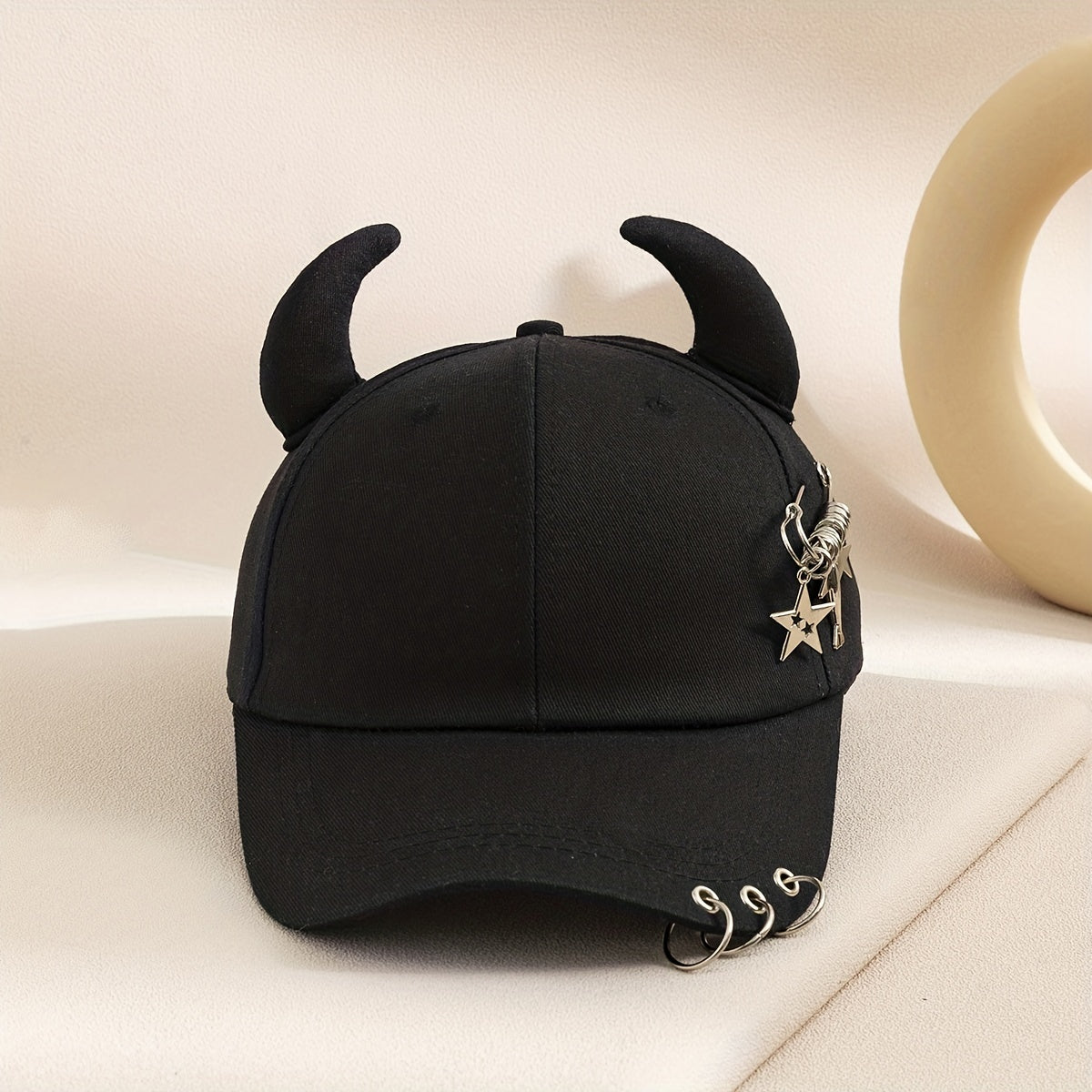 Hip hop Bull Horn Sunshade Baseball Cap for Men and Women