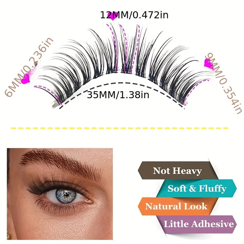 5 Pairs Faux Mink Cat Eye Effect 3D Fluffy False Eyelashes
