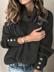 Casual Sweater Women's Plus Long Sleeve Turtleneck Pullover Jumper