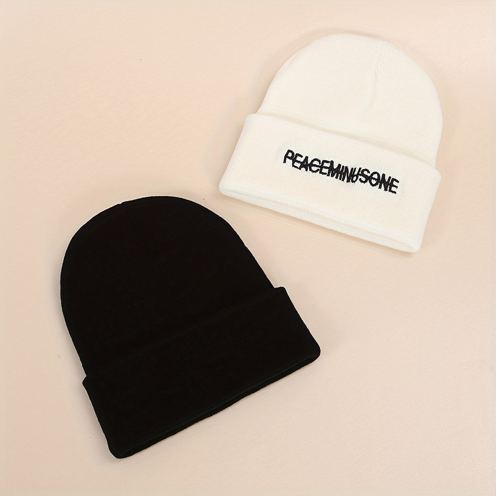 Fashionable Sport Knit Beanie Hat Letter Embroidery Winter Warm Ski Cold Hat