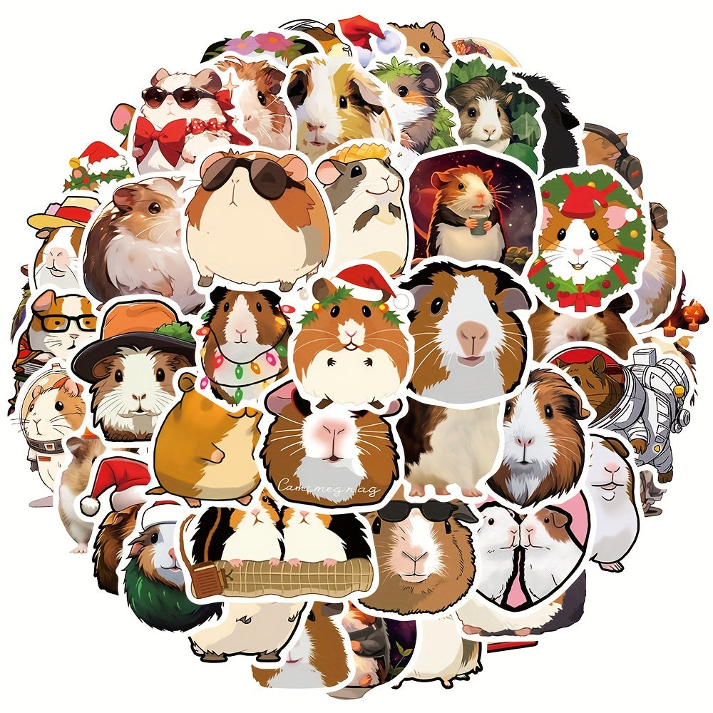 50pcs Small Animal Guinea Pig Cartoon Stickers for Journal Phone Case Cup Guitar