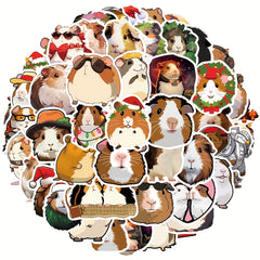 50pcs Small Animal Guinea Pig Cartoon Stickers for Journal Phone Case Cup Guitar