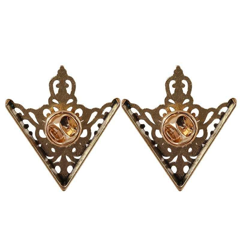 Floral Cut Out Buckle Collar Corners Collar Tip Pin
