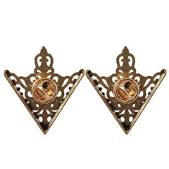 Floral Cut Out Buckle Collar Corners Collar Tip Pin