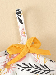 3pcs Baby Girls Botanical Flowers Graphic Cami Shorts Set