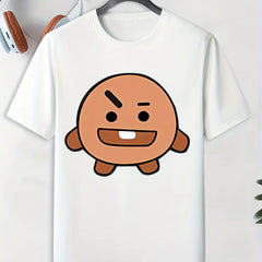 Men's Cartoon Portrait T-shirt Active Tee for Outdoor