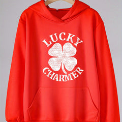 Clover Graphic Hoodie For Girls Spring Fall Sports Gift
