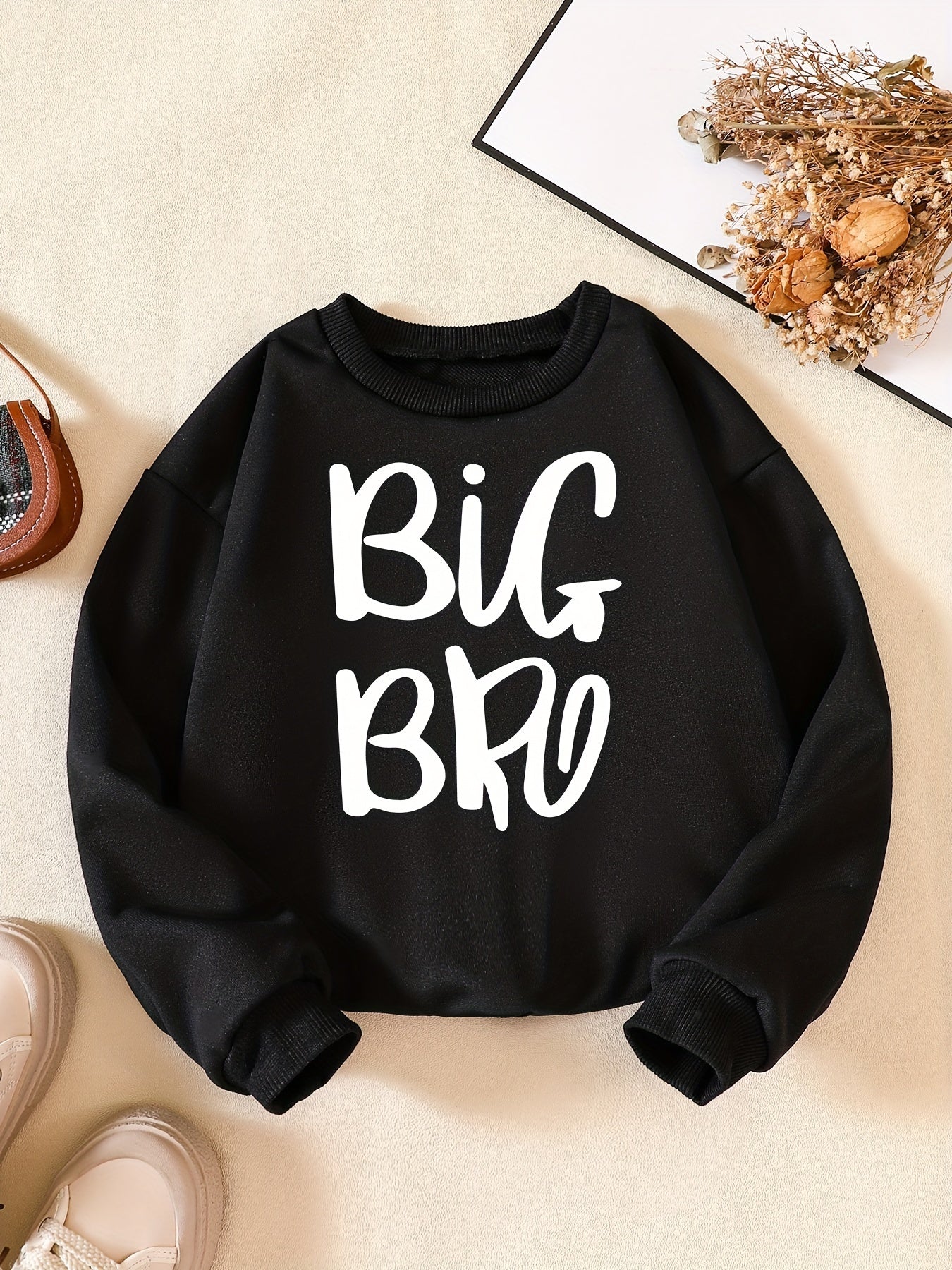 Kids' Letter Graphic Crew Neck Sweatshirt for Boys Girls