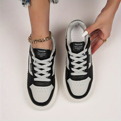Colorblock Lace Up Skate Shoes Casual Low Top Sneaker Women's Footwear