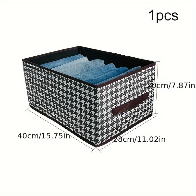 2pcs Collapsible Plaid Underwear Storage Box Large Capacity