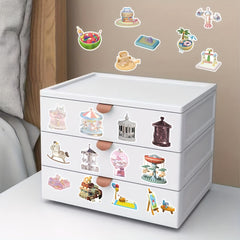 50pcs Amusement Park Cartoon Stickers for DIY Decoration Waterproof Sticker Pack