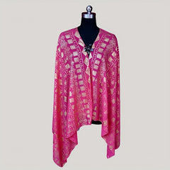 Rose Red Chiffon Hijab Hot Stamping Oversized Scarf