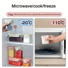 3pcs Portable Baby Food Box with Microwave Cooking Ice Tray and Sealed Seasoning