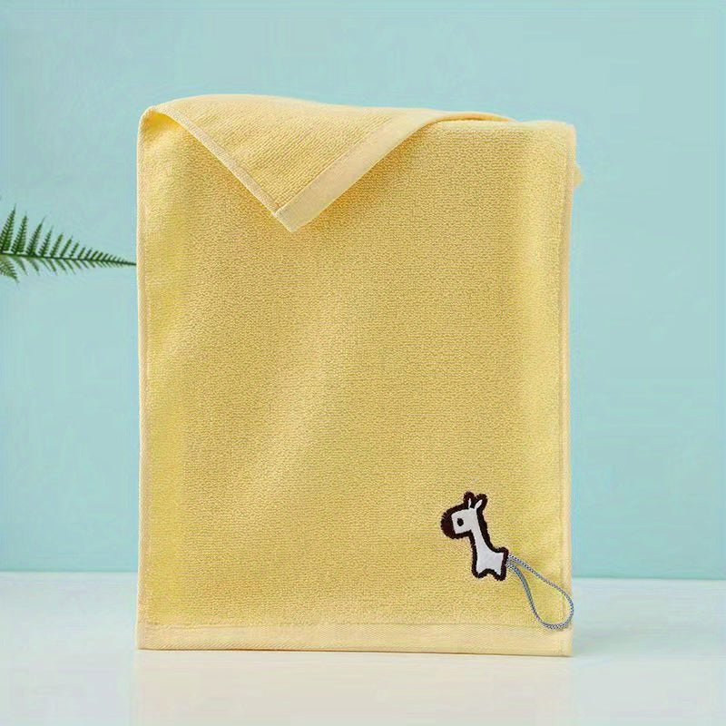 5pcs Cartoon Animal Embroidery Children Face Towel Soft Absorbent Wash Towel