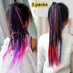 Girls Wig Braids Ponytail Wig Hair Extension Hair Tie