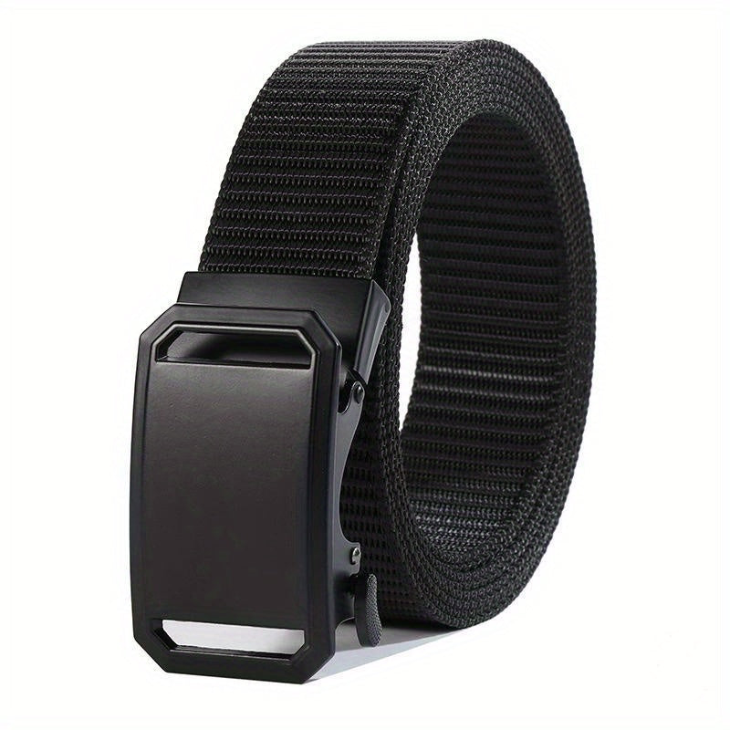 Men's Nylon Belt Alloy Outdoor Automatic Plate Buckle Belt
