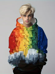 Kids 3D Print Hooded Sweatshirt Youth Crew Neck Pullover Coat