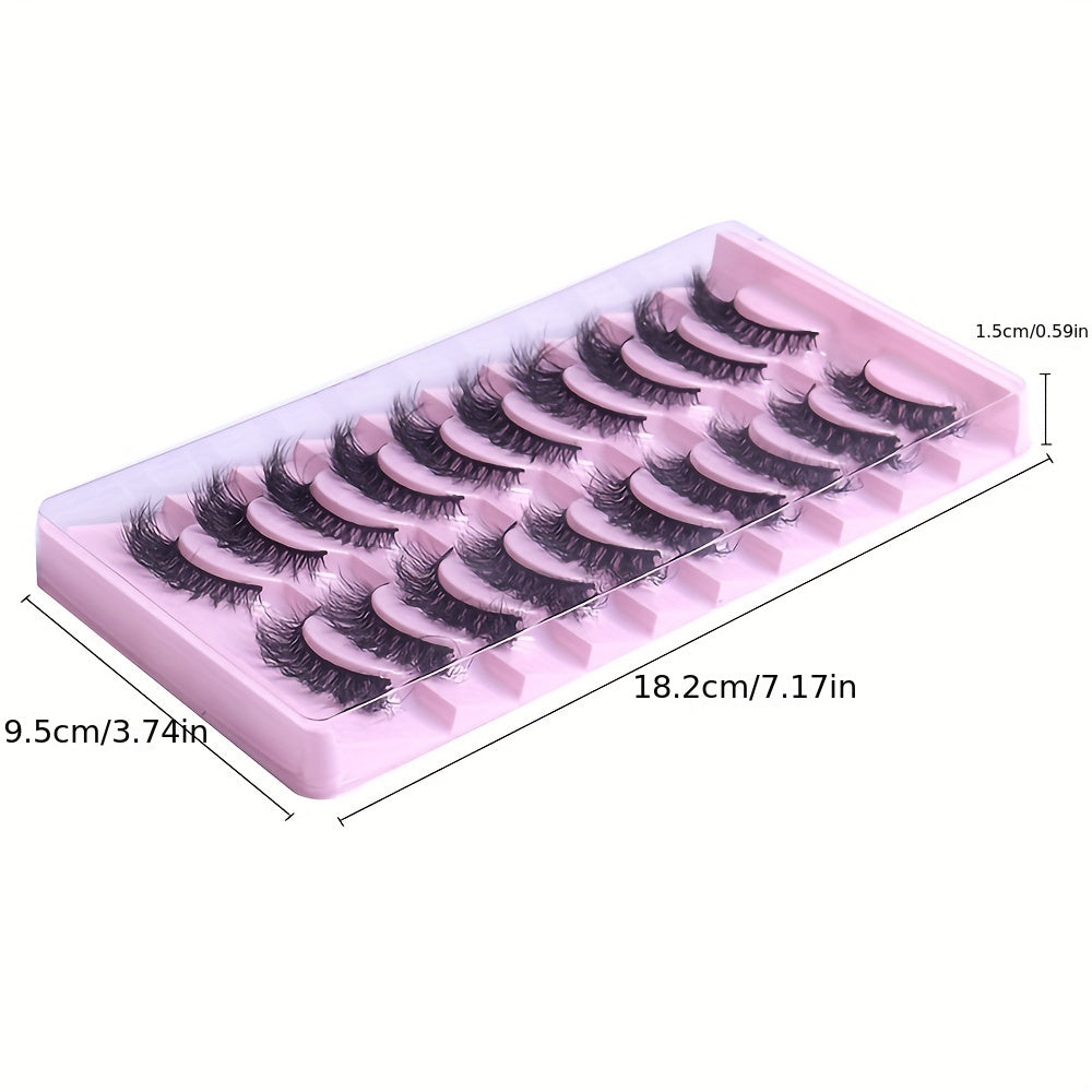 10 Pairs 3D Faux Mink Lashes for Dramatic Makeup Look