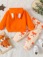 Baby Boys Fox Cartoon Hoodie & Pants Set