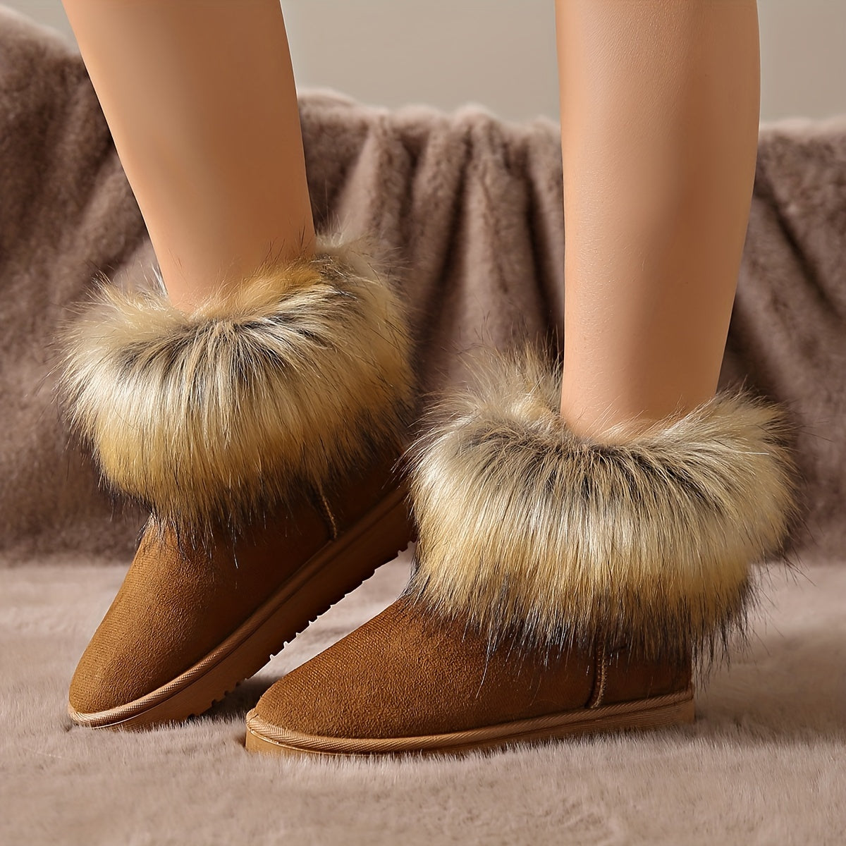 Warm Snow Boots For Women Medium Tube Plus Velvet Thickened Comfortable