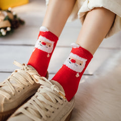 4 Pairs Women's Santa And Bear Funny Socks