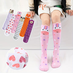 Teen's Animal Pattern Striped Knee High Socks - Comfy Long Stockings