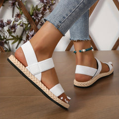 Women's Elastic Strap Espadrille Flat Sandals