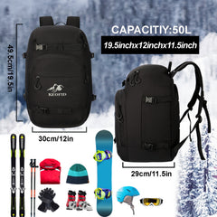Skiing Boots Bag Snowboard Boots Backpack Helmet Goggles Gloves Accessories