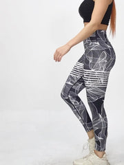 Personality Printed Sporty Yoga Pants High Waist Slim Fit Stretchy Yoga Leggings