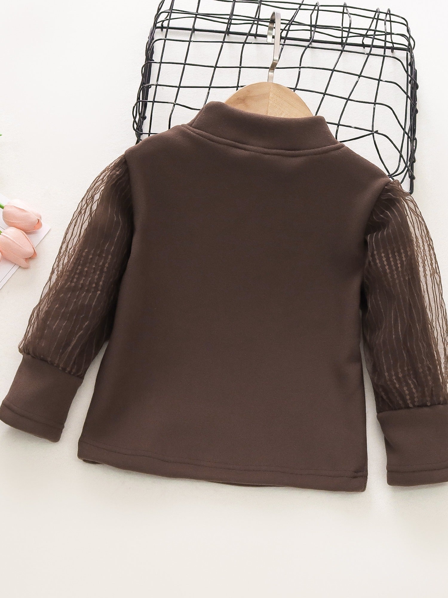 Girls' Solid Turtleneck Pullover Sweater