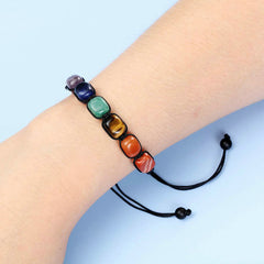 7 Chakra Stone Yoga Bracelet Reiki Healing Crystal Gemstone Rope