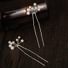 Silvery FauxPearl Bridal Hair Pins Wedding Hairpin