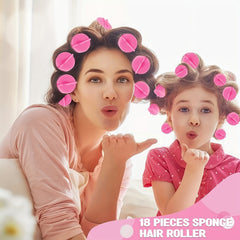 18pcs Large Soft Foam Hair Rollers for Hair Styling, 4.0cm Size