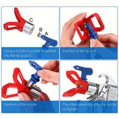 4pcs Reversible Spray Tip Airless Nozzles for Home Building Deck & Fence Paintin