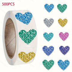 500pcs Love Heart Stickers Colorful Waterproof Decals for Phone Cases