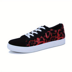 Men's Striped Low Top Canvas Skate Shoes Casual Outdoor Sneakers
