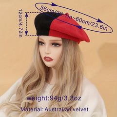 Stylish Block Beret Warm Plush Painter Cap Elastic Octagonal Hat Berets