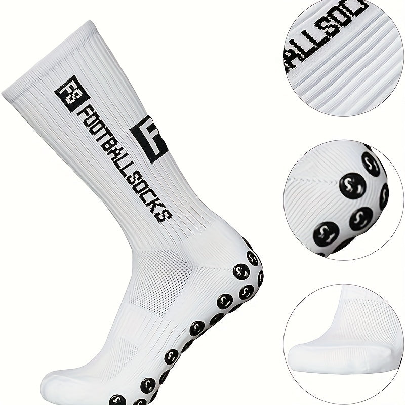 Men's Silicone Non-slip Mid-calf Football Socks
