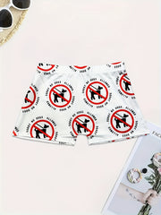 Graphic Print Skinny Shorts for Women