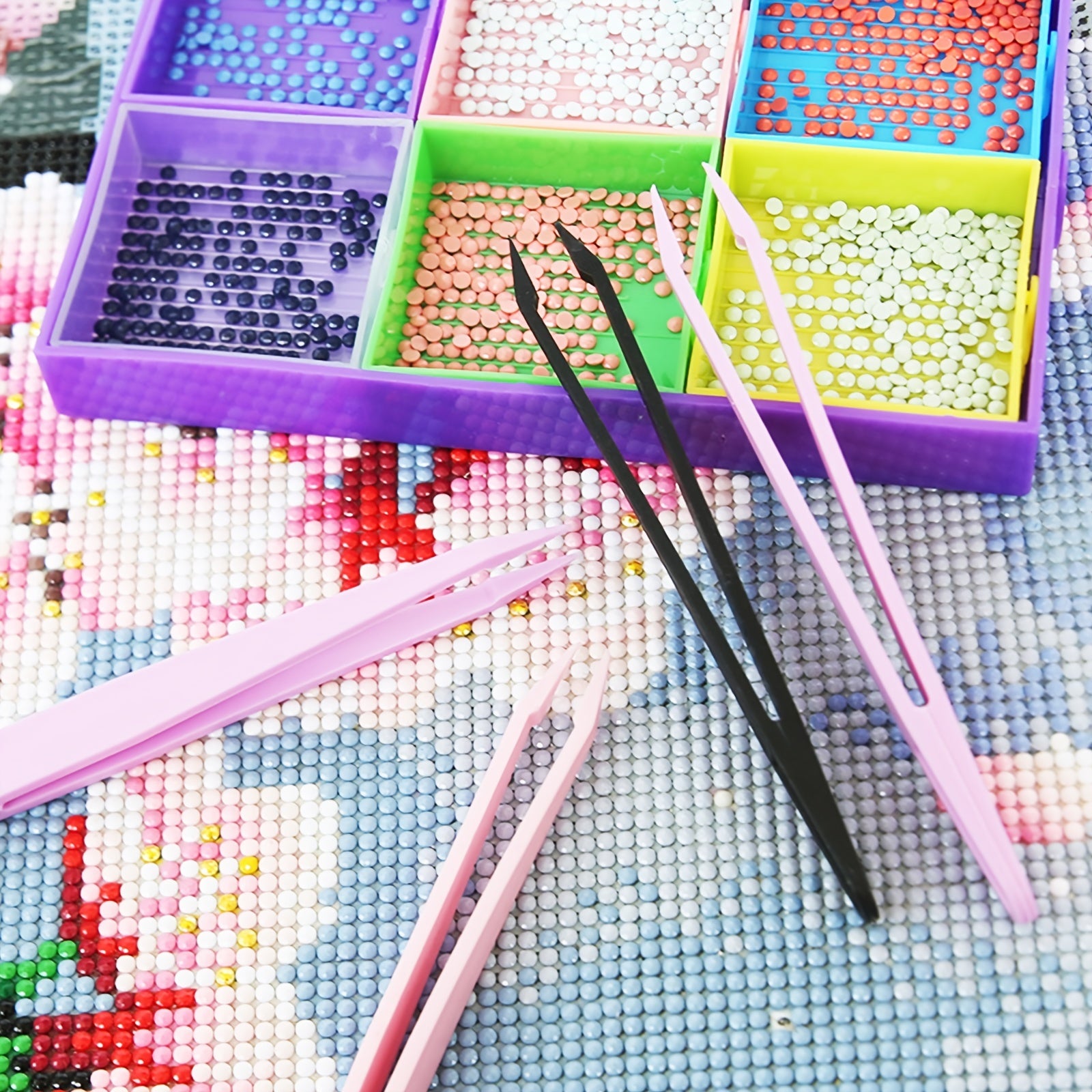 4pcs Diamond Painting Tweezers Set Anti Static