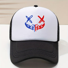 Hip Hop Cartoon Trucker Hat Block Face Printed Baseball Cap