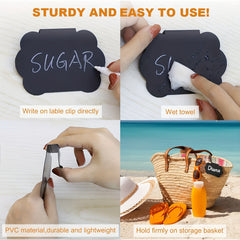 10pcs Lace Plastic Clip On Basket Tabs for Home Office Storage