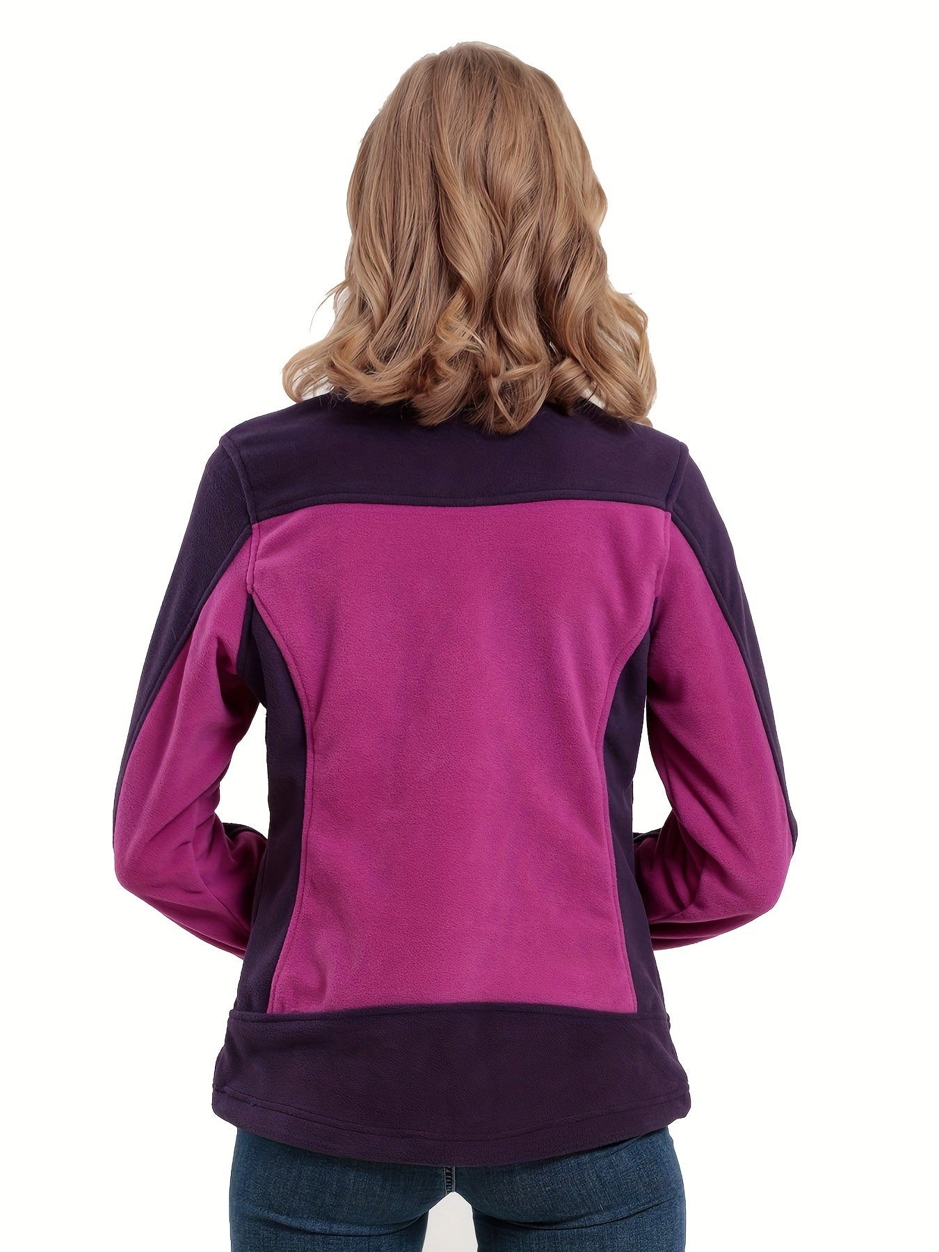 Women's Two Tone Zipper Front Winter Jacket Windproof Soft shell Thermal Coat