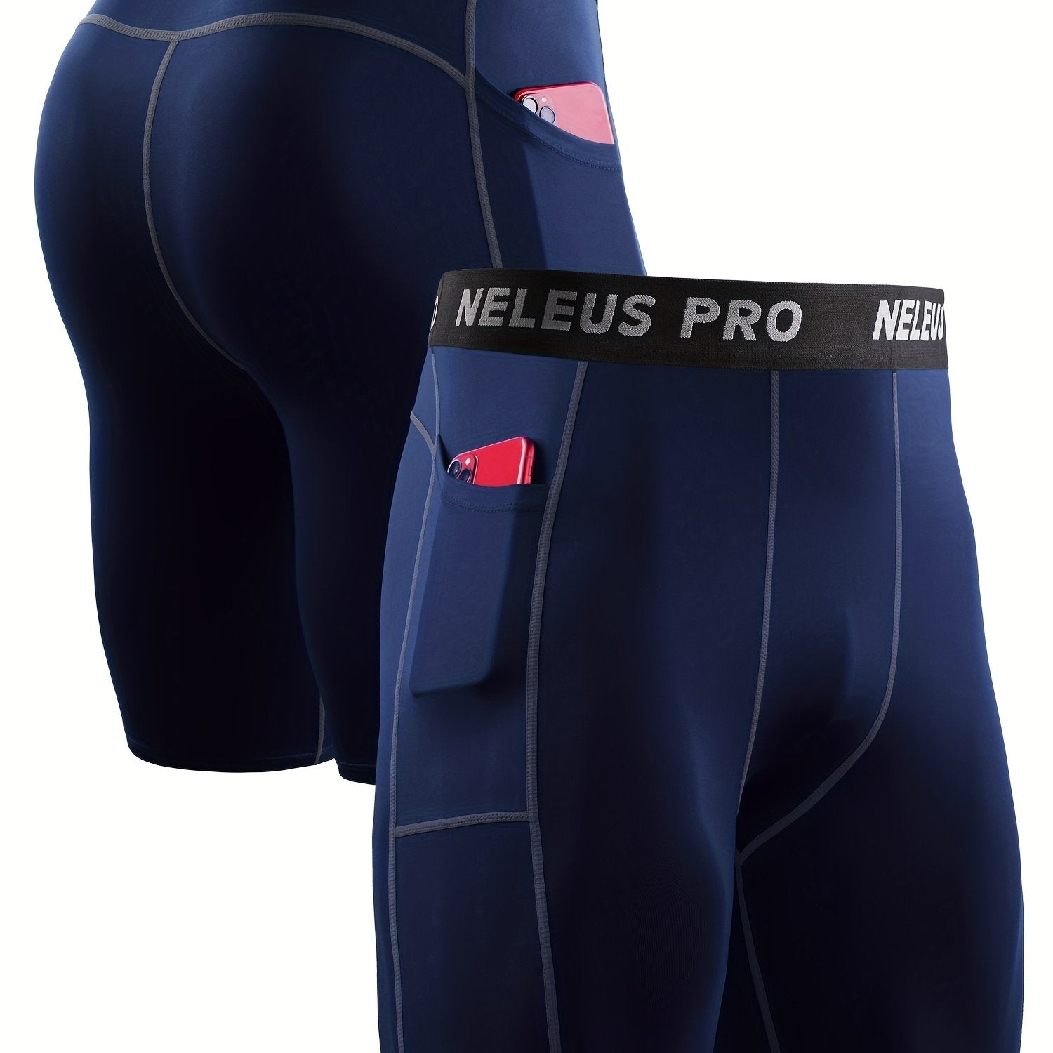 Men's Compression Shorts with Pocket for Gym Sports Running