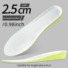 1 Pair Invisible Height Increase Insoles Green Memory Foam Shoes Sole Pad