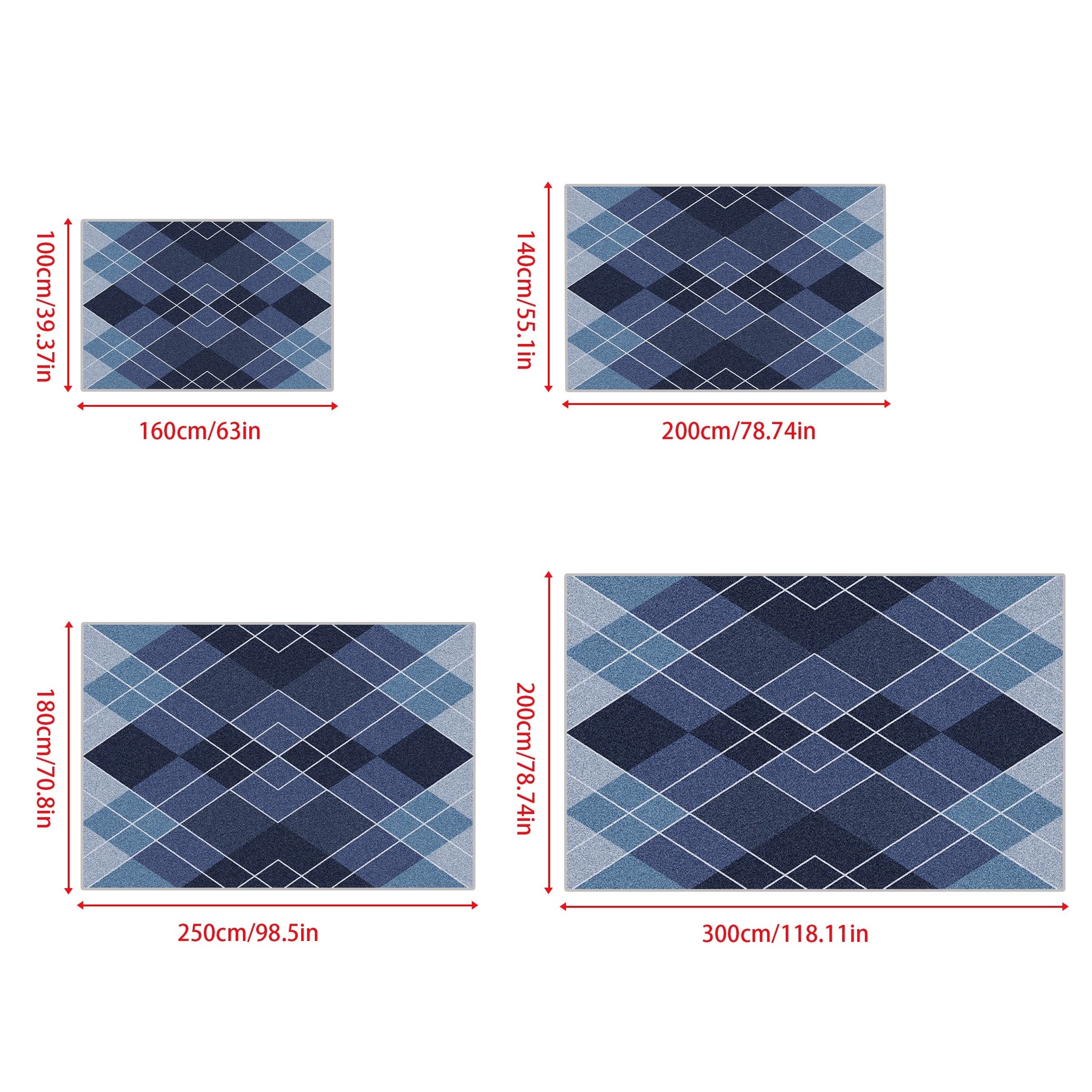 Fluffy Geometric Area Rugs For Living Room Scandinavian Style Large Rug