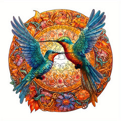 Hummingbirds & Floral Wooden Jigsaw Puzzle for Adults