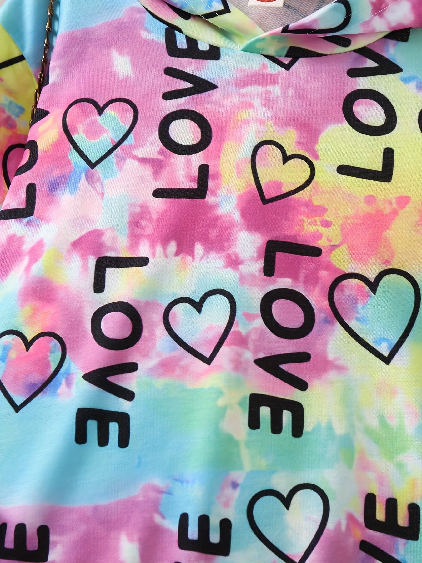 Girls Tie Dye Allover Print Casual Hooded Sweatshirt Pullovers Long Sleeve