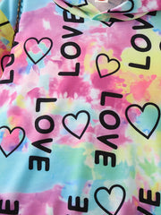 Girls Tie Dye Allover Print Casual Hooded Sweatshirt Pullovers Long Sleeve